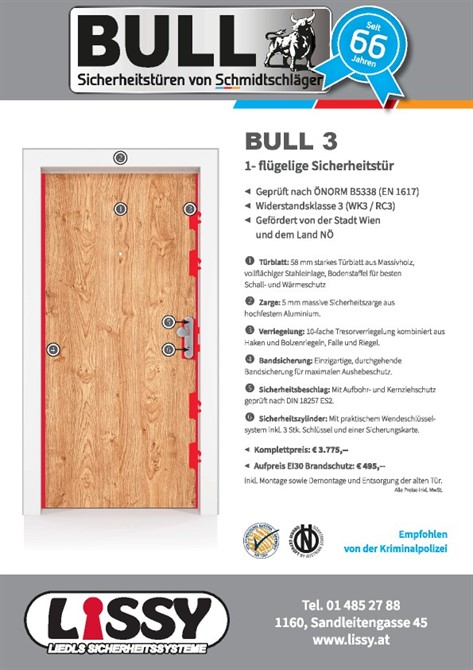 Bild zu Produktseite Sicherheitstüren kaufen – Mehr Schutz für Ihr Zuhause in Wien lt. Ö-Norm B5338
